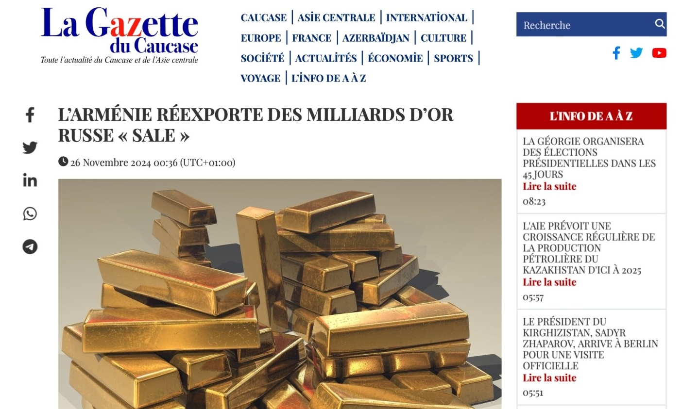 Armenian gold trade as sanction-busting scheme