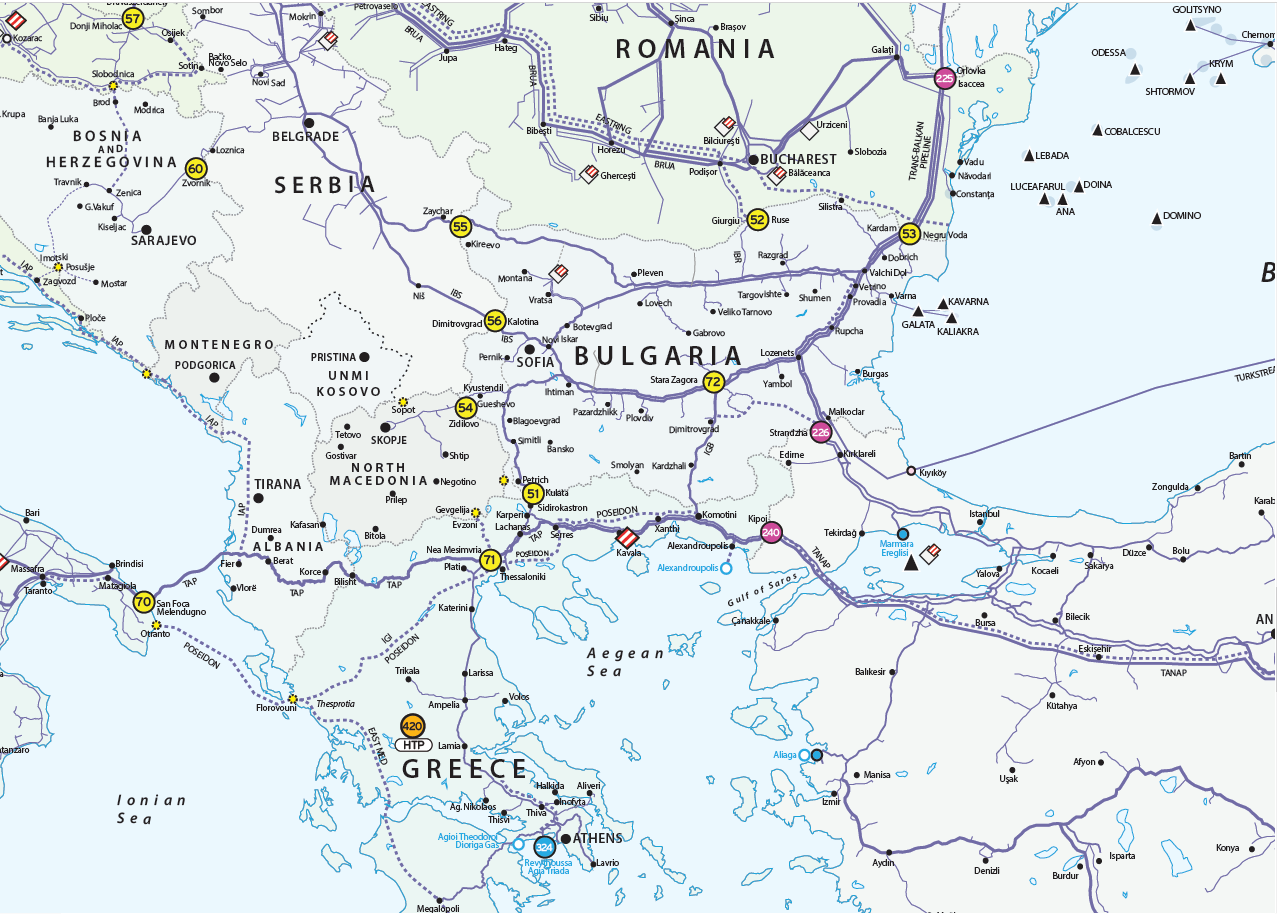 Gas Pipelines on the Balkan Peninsula