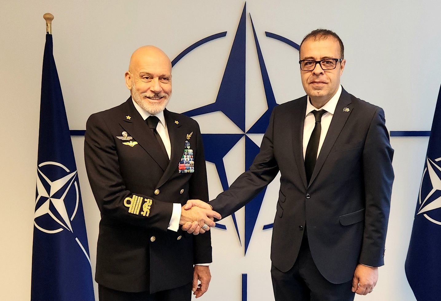 2025_09_04_The head of the Azerbaijani delegation to NATO - Jafar Huseynzade met with the Chair of the NATO Military Committee - Admiral Giuseppe Cavo Dragone