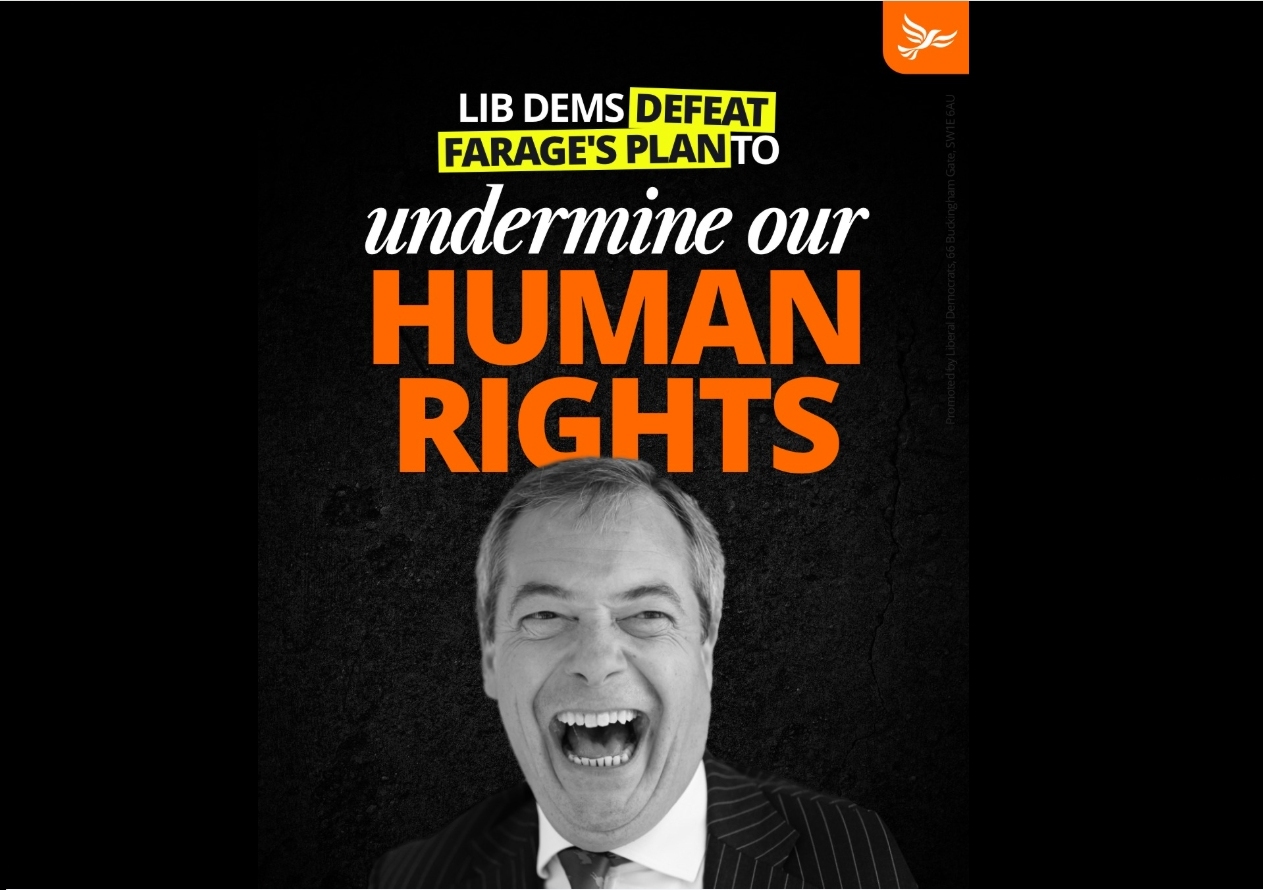 Lib Dems defeat Farage's plan to undermine human rights