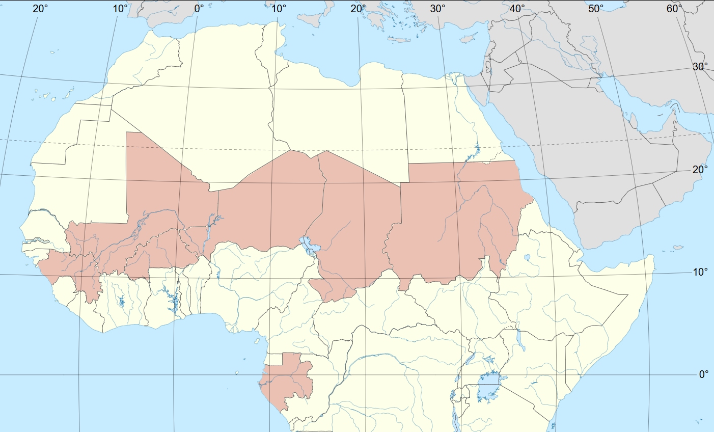 Map of the Coup Belt in Africa