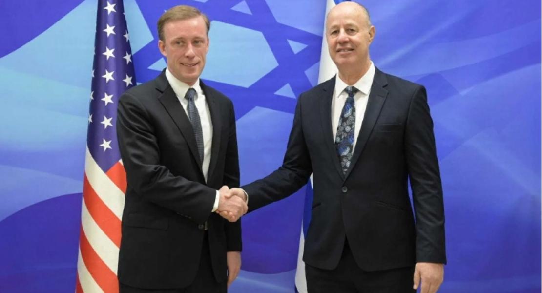 Джейк Съливан се среща с израелския си колега Цахи Ханегби в Йерусалим на 19 януари 2023 г.