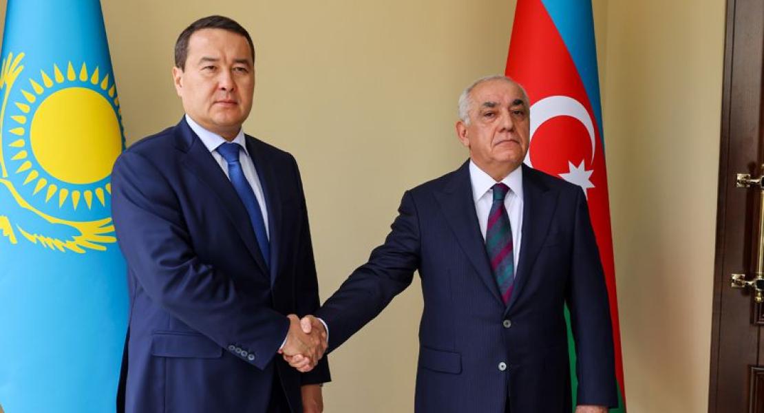 Среща на министър-председателите на Азербайджан и Казахстан - Али Асадов и Алихан Смаилов в Баку - 1.