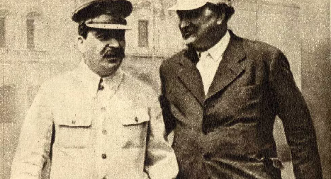 Йосиф Сталин и Георги Димитров през 1936 година.